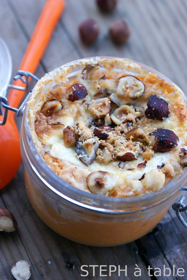 GRATIN de PATATES DOUCES, CHEVRE ET NOISETTES