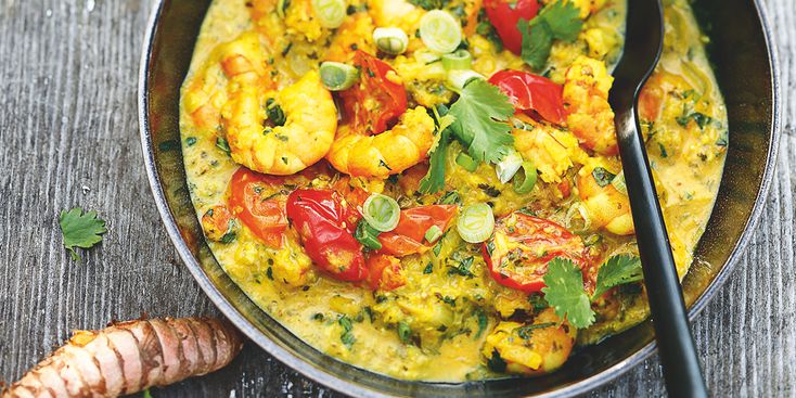 Curry express de crevette aux tomates-cerises