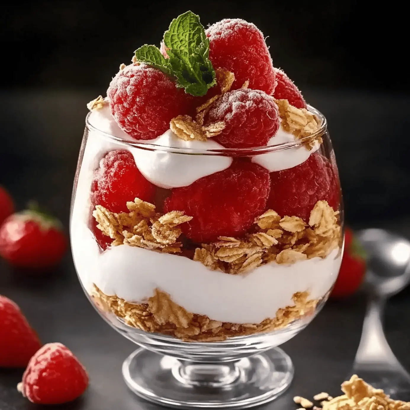 Parfait crémeux aux fraises