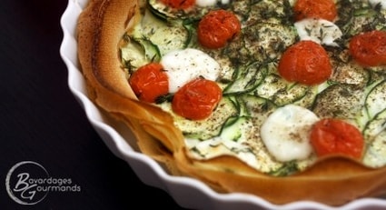 Tarte légère courgette, tomate, mozzarella