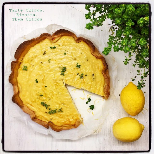 TOURTE A LA RICOTTA, CITRON ET THYM CITRON